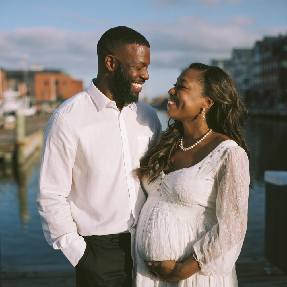Kpdesign 63646 pregnant woman with her husband at the wharf i c93f9a0a 3e44 4f27 8382 4cf2129ccd84 0 (custom)